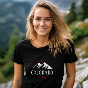Cool Colorado USA Mountains mit Star Dark Color T-Shirt