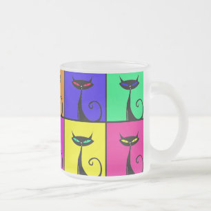 Cool Colorful Kitty Cat Pop Art Mattglastasse