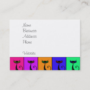 Cool Colorful Kitty Cat Pop Art Visitenkarte