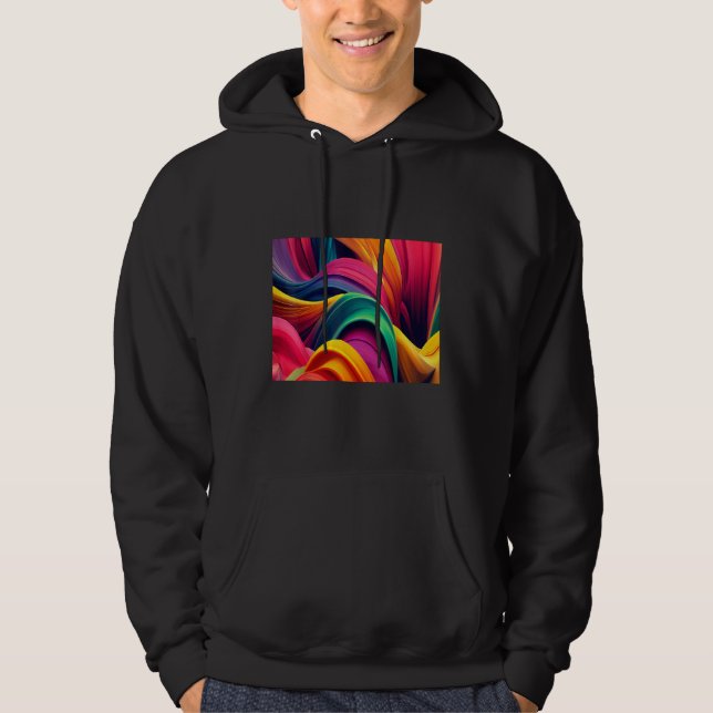 Cool Colorful Waves Illustration  Graphic Designs Hoodie (Vorderseite)