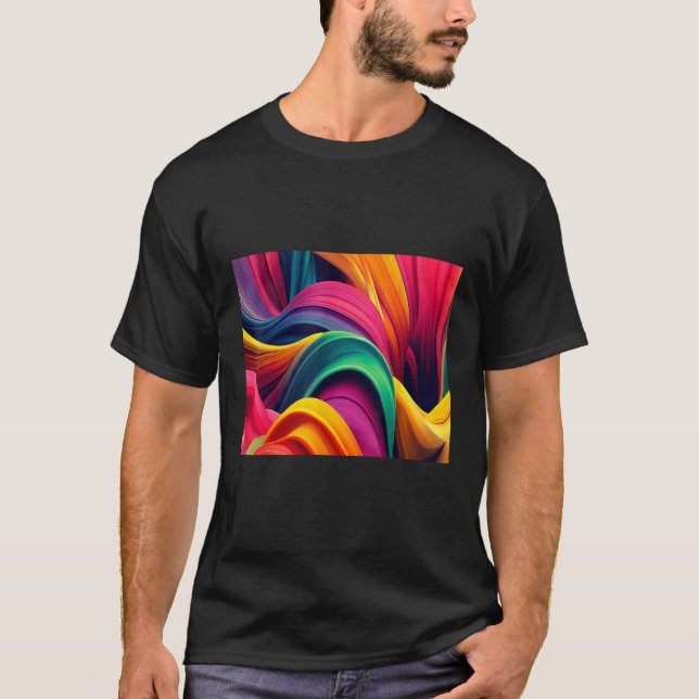 Cool Colorful Waves Illustration  Graphic Designs T-Shirt (Vorderseite)