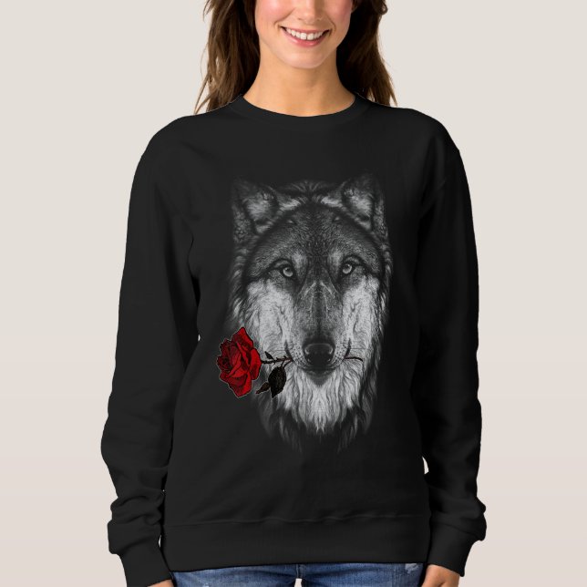 Cool Colorful Wolf face 2 Sweatshirt (Vorderseite)