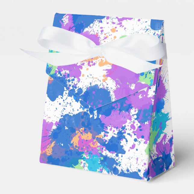 Cool Colors Abstract Splatter Paint Geschenkschachtel (Vorderseite)