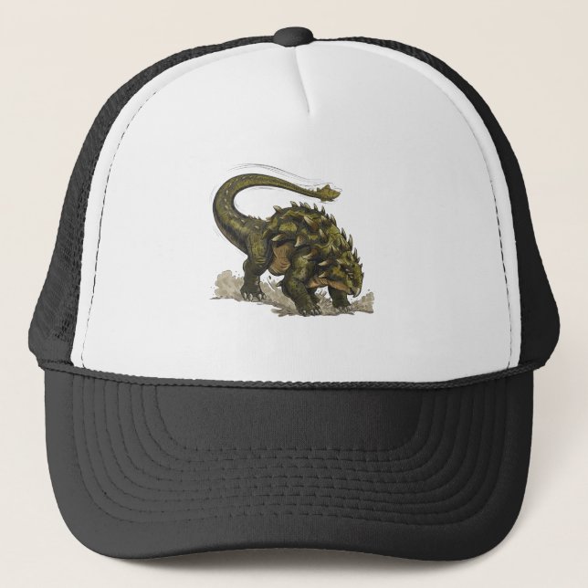 Cool Comics Style Stegosaurus Dinosaur Trucker Hat Truckerkappe (Vorderseite)