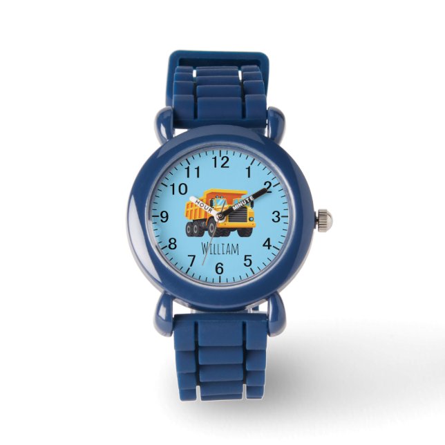 Cool construction dump truck add name  armbanduhr (Vorderseite)