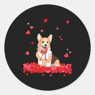 Cool Corgi Valentine's Day Tee Dog Lover Gift Runder Aufkleber