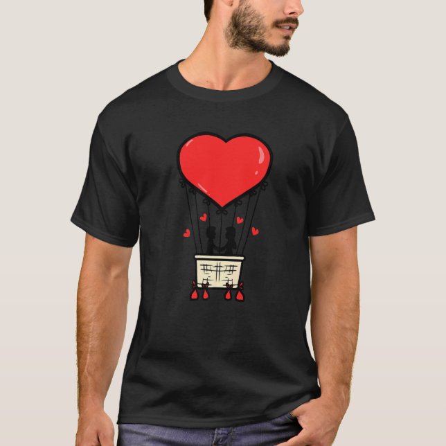 Cool Couple Heart Valentine's Day  Romantic T-Shirt (Vorderseite)