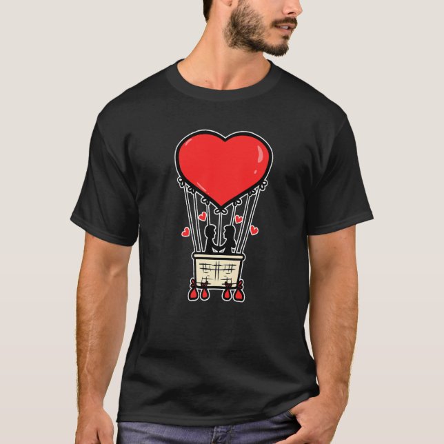 Cool Couple Heart Valentine's Day  Romantic T-Shirt (Vorderseite)