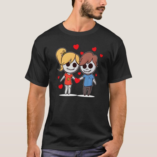 Cool Couple In Love Valentine's Day Couple Heart   T-Shirt (Vorderseite)