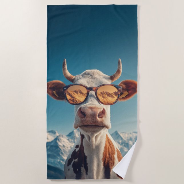 Cool Cow Alps Design Strandtuch (Vorderseite)