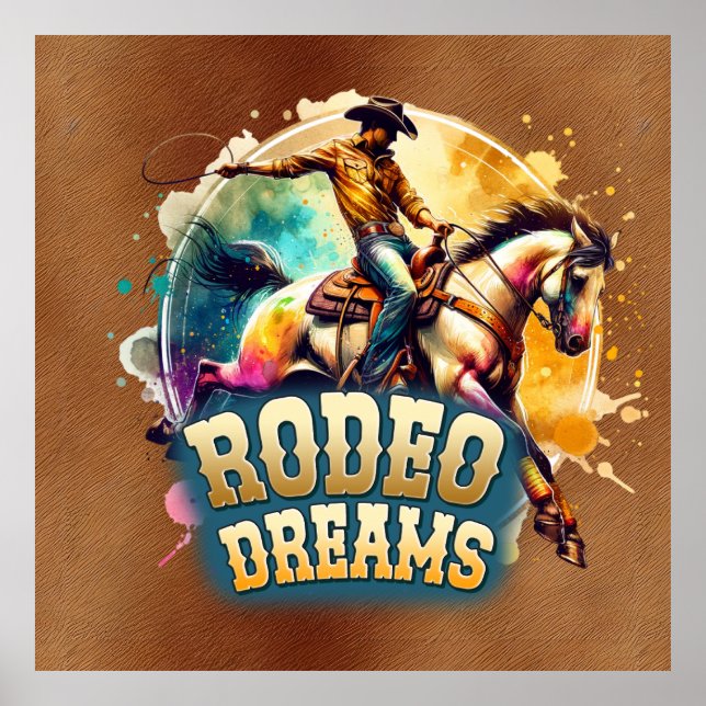 Cool Cowboy Rodeo Träume Poster (Vorne)