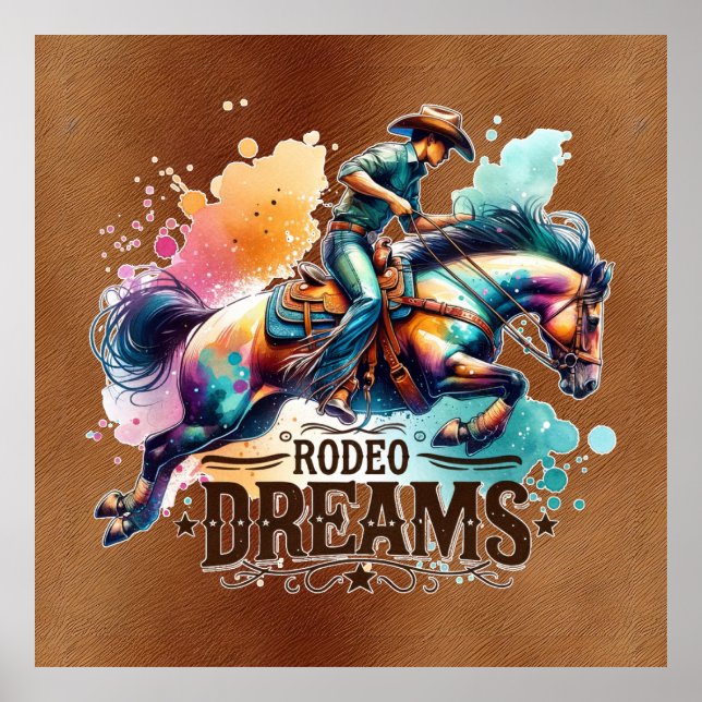 Cool Cowboy Rodeo Träume Poster (Vorne)