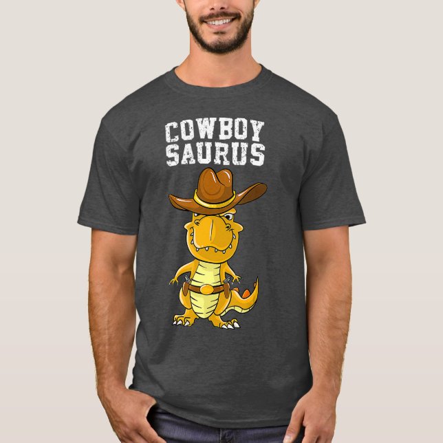 Cool Cowboy Saurus Funny Western Rodeo Dinosaur T-Shirt (Vorderseite)