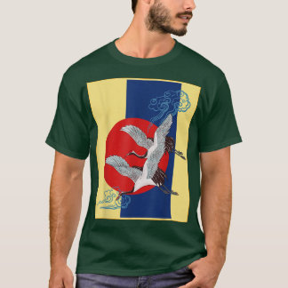 Cool Crane Bird Artwork, Tanz Krane Japanisch T-Shirt