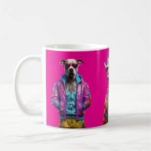 Cool Crew – Farbige Tiertruppe Hot Pink Kaffeetasse