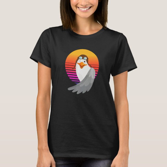 Cool Cute Seagull Ocean Sea Bird Animal Wing Gestu T-Shirt (Vorderseite)