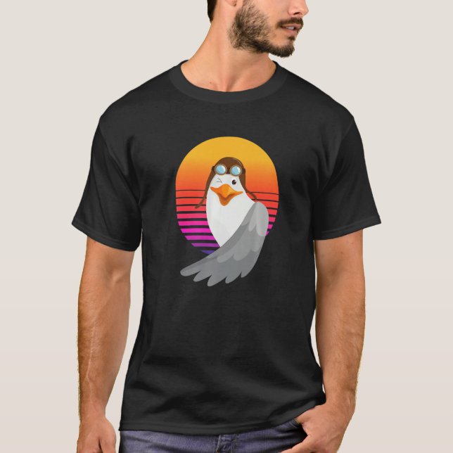 Cool Cute Seagull Ocean Sea Bird Animal Wing Gestu T-Shirt (Vorderseite)