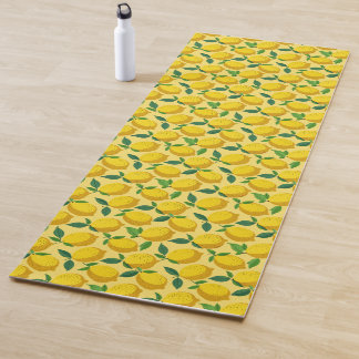 Cool cute yellow lemons fruit  yogamatte