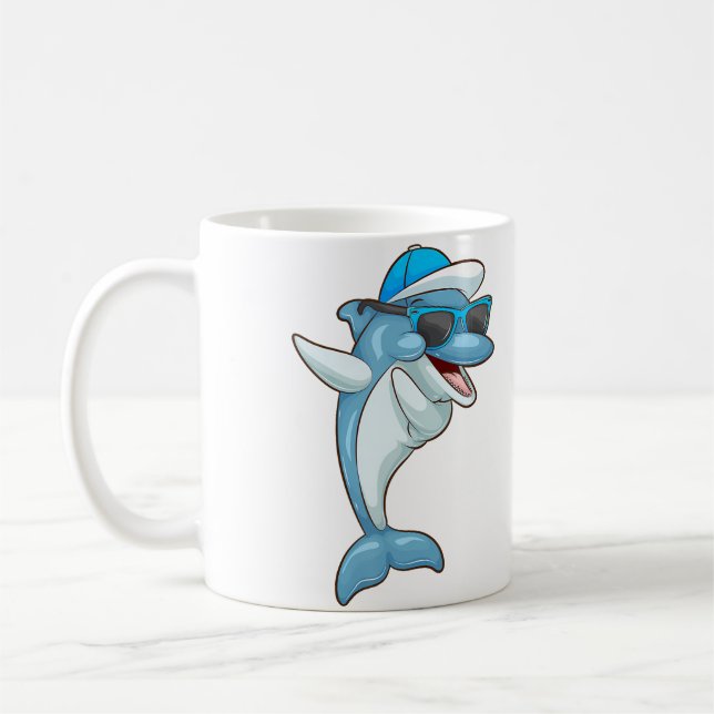 Cool Dabbing Dolphin Funny Hip-Hop Porpoise Dancin Kaffeetasse (Links)