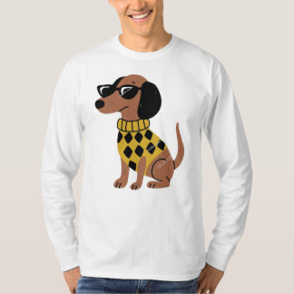 Cool Dachshund in Sweater Long Sleeve T-Shirt - Cu