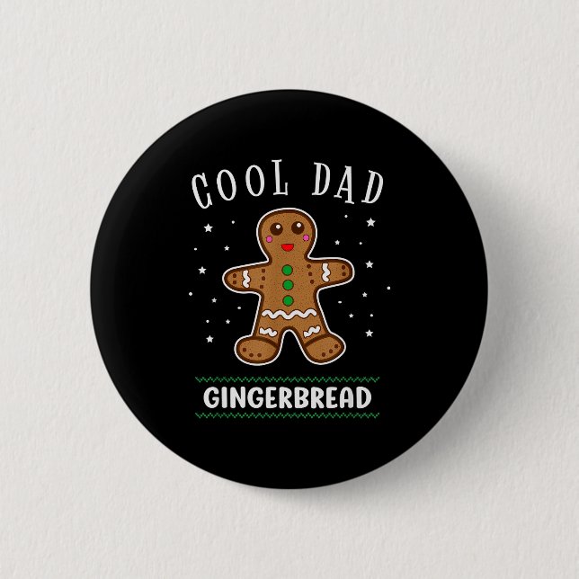 Cool Dad Gingerbread Man Cookie Family Christmas P Button (Vorderseite)