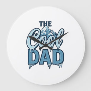 Cool Dad Mountain Vintage Grafikdesign_1 Große Wanduhr