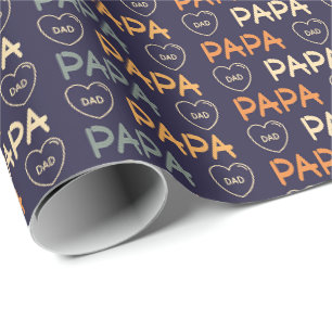 Cool Dad Papa Wortkunst  Geschenkpapier