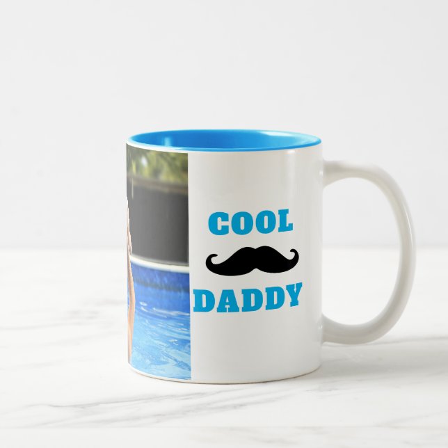 Cool Daddy Quote Father's day Photo Zweifarbige Tasse (Rechts)