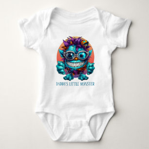 Cool Daddy's kleines Monster fügt Text hinzu Baby Strampler