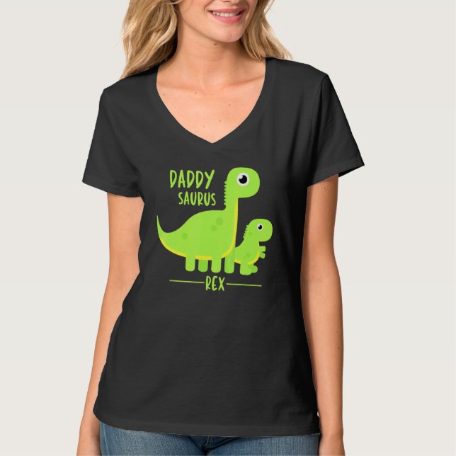 Cool Daddysaurus Rex Dino T-Shirt (Vorderseite)