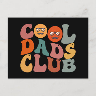 Cool Dads Club Vater Tag des Vaters Retro Groovy Postkarte