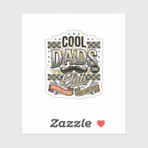 Cool Dads Club Vintage Gravur Dad Shirt Design_ Aufkleber