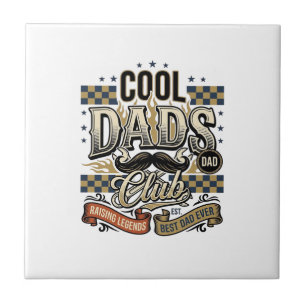 Cool Dads Club Vintage Gravur Dad Shirt Design_ Fliese