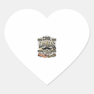 Cool Dads Club Vintage Gravur Dad Shirt Design_ Herz-Aufkleber