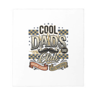 Cool Dads Club Vintage Gravur Dad Shirt Design_ Notizblock