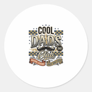 Cool Dads Club Vintage Gravur Dad Shirt Design_ Runder Aufkleber