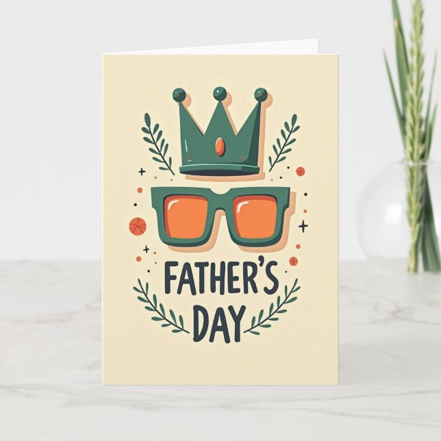 Cool Dads Day Crown Sonnenbrille Karte (Vorderseite)