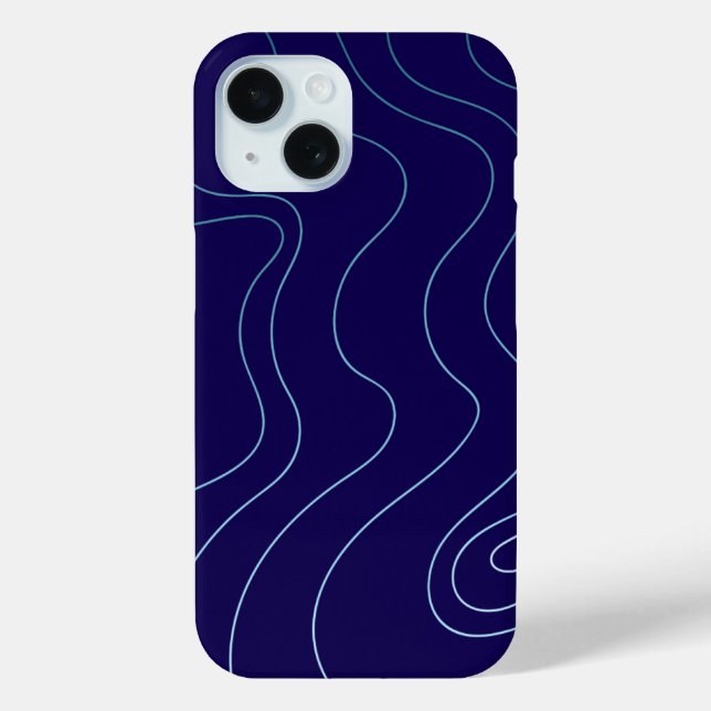 Cool Dark Blue Light Blue Waves iPhone / iPad case (Rückseite)
