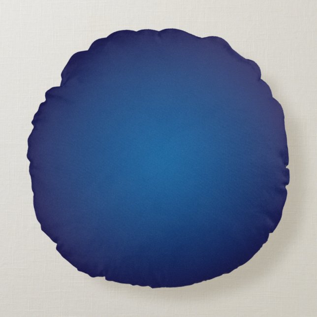 Cool Deep Blue Grainy Vignette Rundes Kissen (Vorderseite)