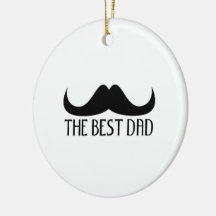 Cool Der beste Vater Black Mustache Vatertag Keramikornament