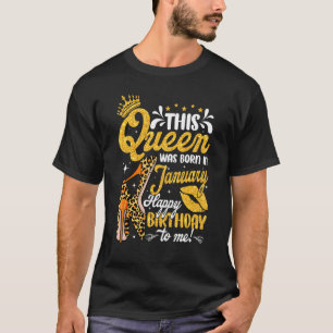 Cool diese Königin Geboren im Januar Leopard Hoch T-Shirt