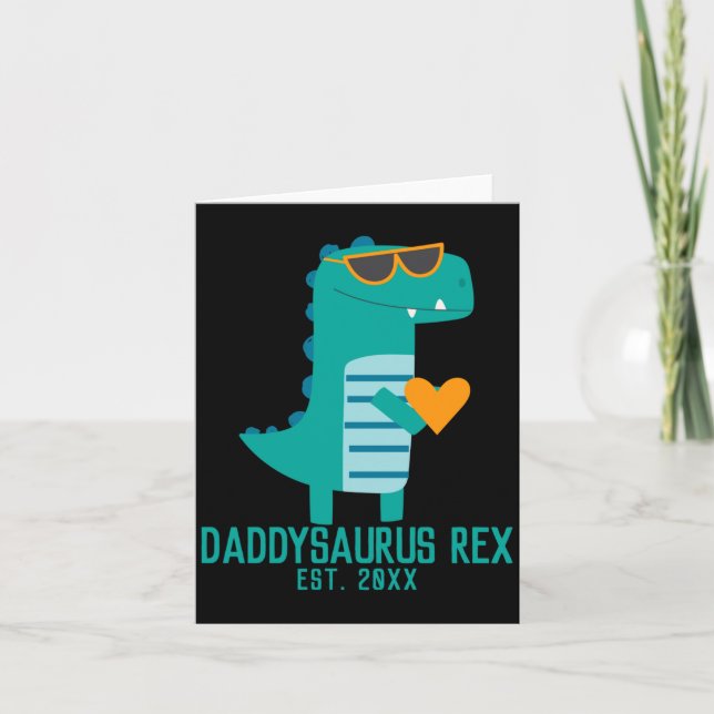 Cool Dino Daddysaurus Rex New Dad Fathers Day  Karte (Vorderseite)