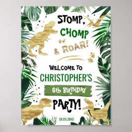 Cool Dinosaur birthday welcome T-Rex Welcome Poster