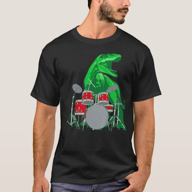 Cool Dinosaur Drummer Shirt - Best Gift For All (Vorderseite)