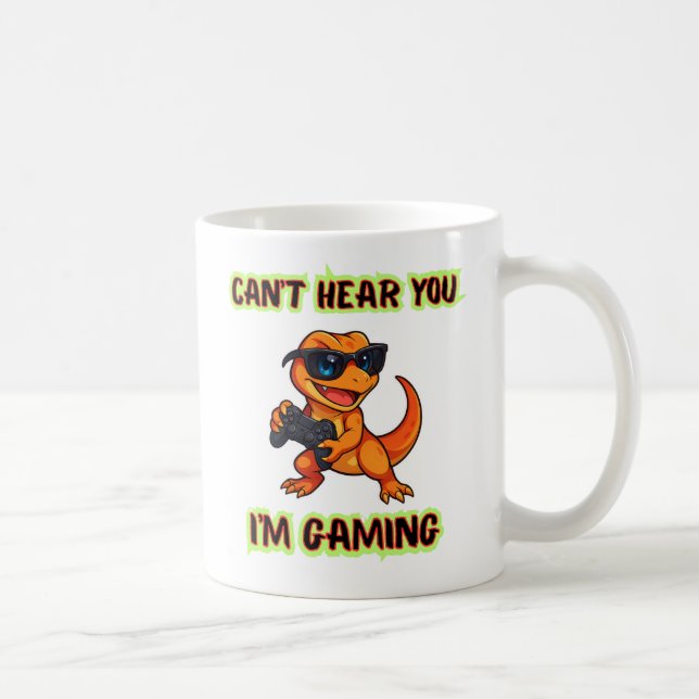 Cool Dinosaur Gamer Kaffeetasse (Rechts)