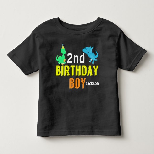 Cool Dinosaurier Geburtstag Junge Party Custom Kleinkind T-shirt (Vorderseite)