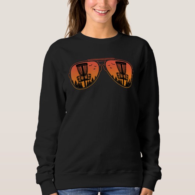 Cool Disc Golf Reflections Aviator Sunglasses Disc Sweatshirt (Vorderseite)