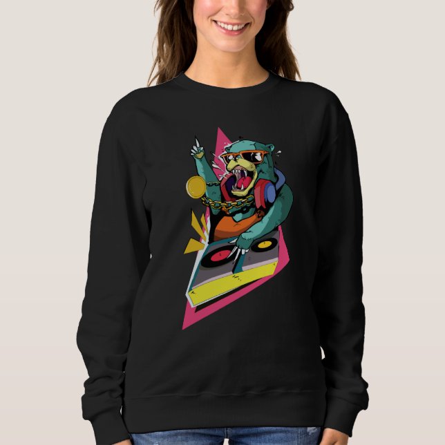 Cool DJ Music Animal Bear Sweatshirt (Vorderseite)