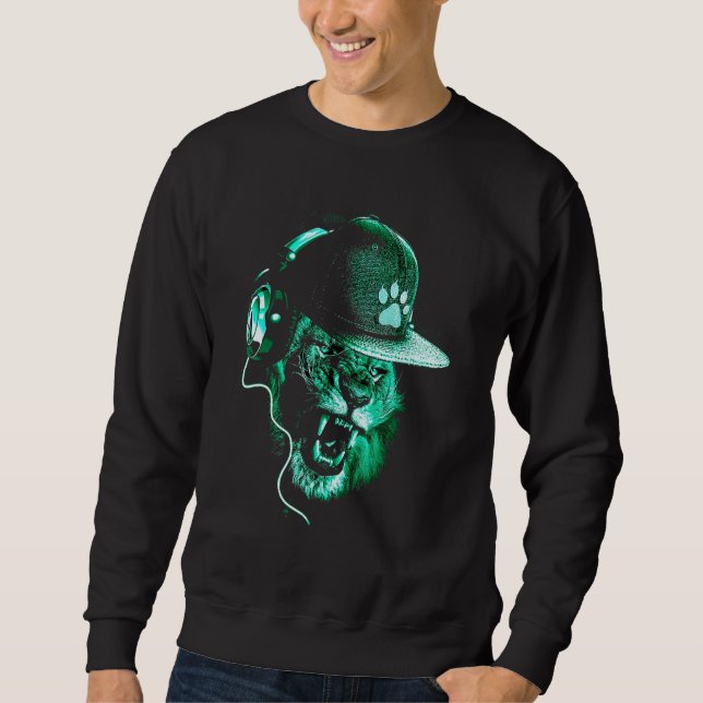 Cool Dj Tiger Graphic Sweatshirt (Vorderseite)