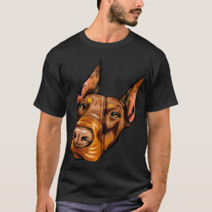 Cool Doberman Dog Face Zip T-Shirt